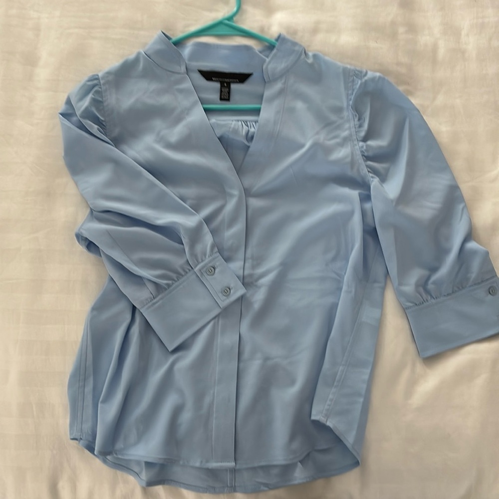 White House Black Market NWOT baby blue 3/4 sleeve shirt
